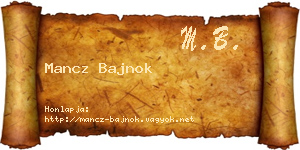 Mancz Bajnok névjegykártya